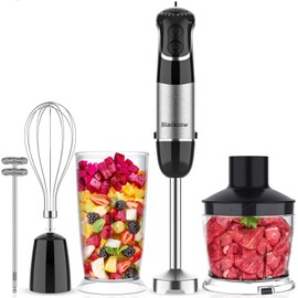 Immersion Blender Handheld for Kitchen,Emulsion Blender Handheld,12 Speed Electric Hand Mixer with BPA Free Attachments:Chopper Bowl,Whisk,Milk Frother,Measuring Cup