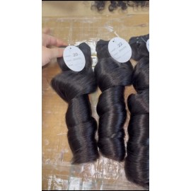 14a Grade Human Hair Bundles Bone Straight Original Burmese Curly Human Hair Wigs Bundles Supplier Hair Extensionscolor: 1 bundle loose wave, Stretched Length: 12 inches