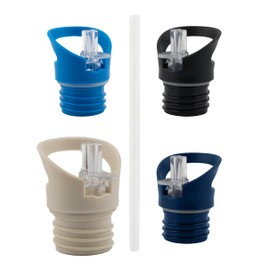 Salty Mind Replacement Lid/Drinking Attachment with Straw for Stainless Steel Drinking Bottle or Other Wide Mouth Drinking Bottle, Straw Lid/Straw Lid with Opening Diameter 45 mm (Beige)