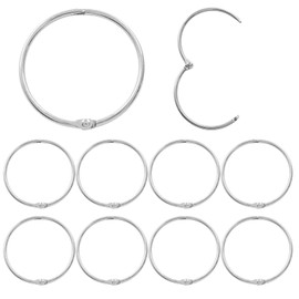Coufce 10 Pack 2 Inch Loose Leaf Binder Ring Silver Metal Nickel Plated Steel Keychain Key Rings Flashcard Rings Index Card Rings Paper Rings Book Rings Bulk for School Office Home