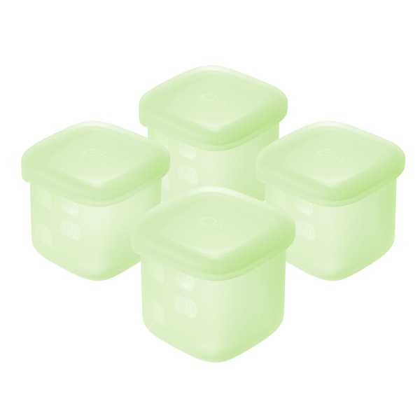 Olababy Clear Sense Silicone Storage Containers 4pk for Baby Food,