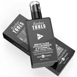 Facial Serum - Beard, Hyaluronic Acid & Vitamin C + Vitamin B, Vitamin E + 4 Vegetable Oils / Moisturizer, Nourishing, Regenerating, Anti-Ageing / (Large Format 80ml)