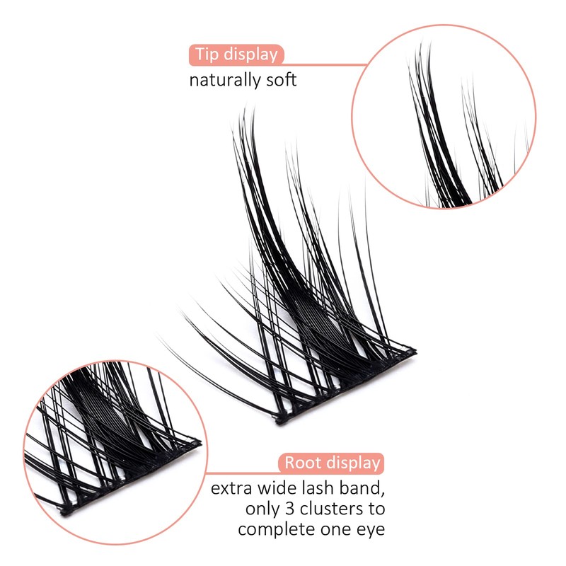 MLEN DIARY Individual Eyelashes, Pack of 246 Lash Clusters Eyelash