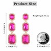 Met-edianger Hot Pink Rhinestone Drop Dangle Earrings Crystal Statement Earrings