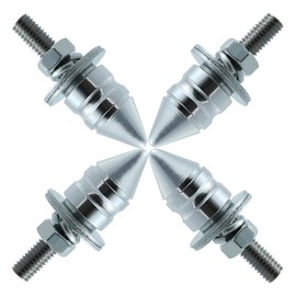 Bashineng Spike License Plate Screw Frame Fasteners Decoration Stainless Steels Aluminum Alloy Universal Fit Most Cars Truck Motorcycle License Plate Bolts Kit 4 Pcs (Silver)