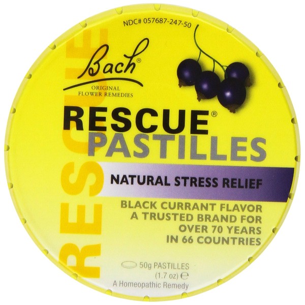 Bach Rescue Remedy Pastilles, Black Currant, 1.7 Ounce (Pack of 4)
