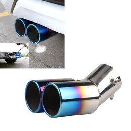 NGHEY - 1 punta de escape de acero inoxidable, tubo de escape universal para coche, de garganta, tubo de escape de avión para coche, silenciador de escape pulido (multicolor), NGPQT202BE-Straight-1PC