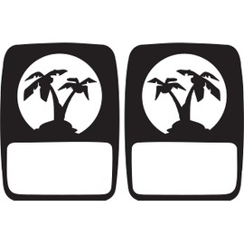 JeepTails Inverted Palm Tree Tail lamp Light Covers (Non-LED) Compatible with Jeep Gladiator Black 1 Pair