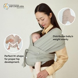 Konny Baby Carrier Flex SoftBreeze with Head Support - Adjustable, Easy to Wear Baby Wrap Sling, Perfect for Newborn Babies Essentials up to 44 lbs (M-4XL) - Blue Grey