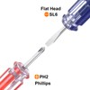 sourcing map 2pcs Short Screwdrivers Set PH2 Phillips SL6 Flat
