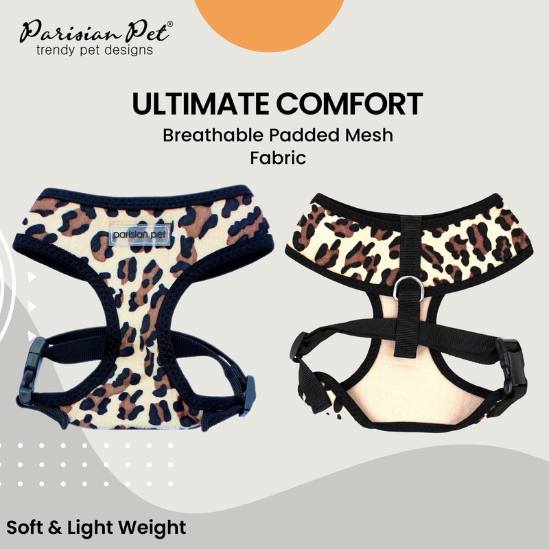 Parisian Pet Freedom Dog Harness, Leopard, S