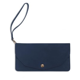 CestAntiQ Leather Money Bag Wallet for Women Reusable Budget Organizer Retro Clutch Vintage Cash Envelope Continental Wallet Travel Currency Organizer Handmade Long Utility Pouch (Blue)