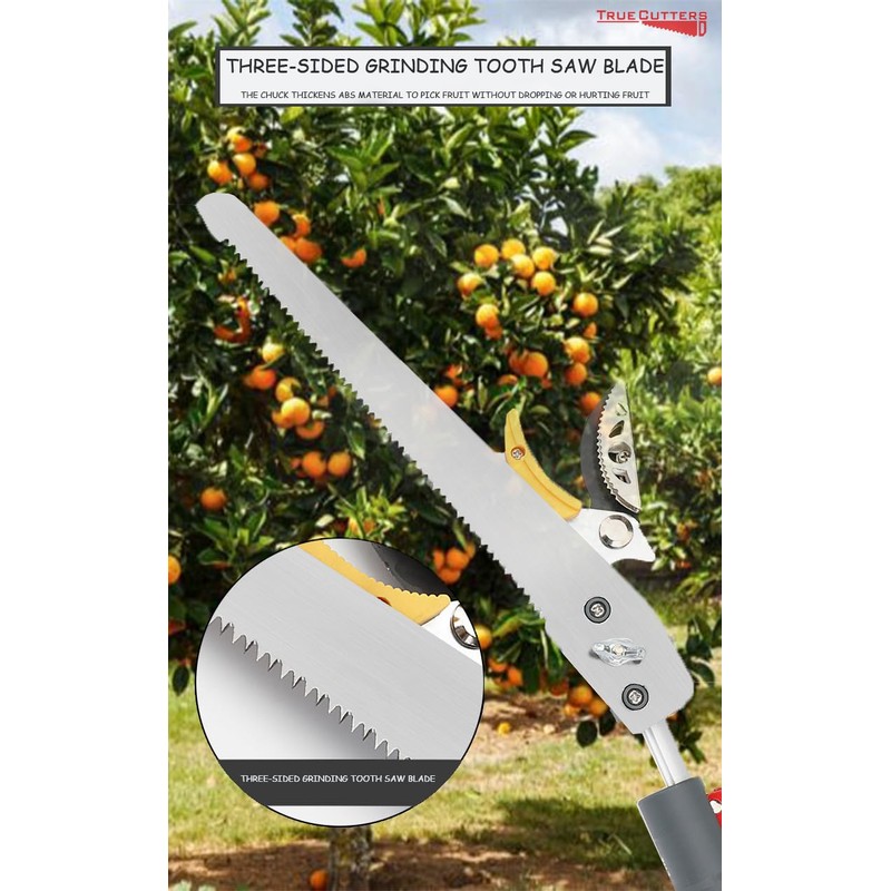 TrueCutters 4-11.5 Ft Extendable Tree Pruner & Pole Saw –