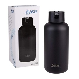 Oasis Ceramic Lined Stainless Steel Triple Wall Insulated "Moda" Drink Bottle 1.5L - Black