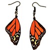 Monarch Butterfly Wing Wood Dangle Earrings