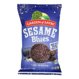 UD Garden of Eatin' Chip Blue Corn Sesame 12-Pack 5.5 oz Hard Dried Grain Snacks Spicy & Salty Taste Packaged in Bag