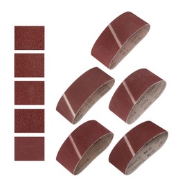 HARFINGTON 4 x 24 Inch Sanding Belts, 10 Pcs 80/100/120/150/180 Grits Aluminum Oxide Abrasive Belt Sander File Belt for Woodworking, Metal Polishing, Knife Sharpener