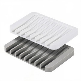 Eduftis 2Pcs Self Draining Soap Dishes, Soap Dish for Bathroom Sink, Premium Silicone Soap Holder, Bathroom, Kitchen, Sponges, Keep Soaps Bars Dry Clean, Extend Life Easy Clean Non - Slip Design