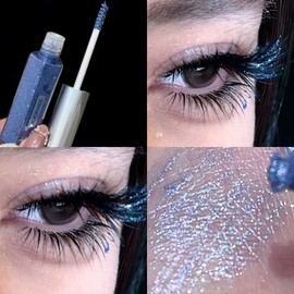 Snowflake Glitter Silver Mascara Anti-smudge Lash Shimmer Natural Red Colorful Purple Blue Long Lasting Extension Diamond, [01] 10G xx Tengaxx, 04 Glitter Blue / 스노우플레이크 글리터 실버 마스카라 번짐 방지 래쉬 쉬머 내추럴 레드 컬러풀 퍼플 블루 롱래스팅 연장 다이아몬드, [01] 10G xx텐기가xx, 04 Glitter Blue