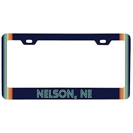 Nelson Nebraska Car Metal License Plate Frame Retro Design