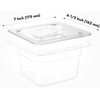 CURTA 6 Pack Food Pan Lids, 1/6 Size Polycarbonate Cover