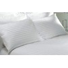 |JaaZ Textile|__Housewife Pair Of Pillow Cases__WHITE With Stripes__500 Thread Count 100% Egyptian Cotton Satin Stripe.
