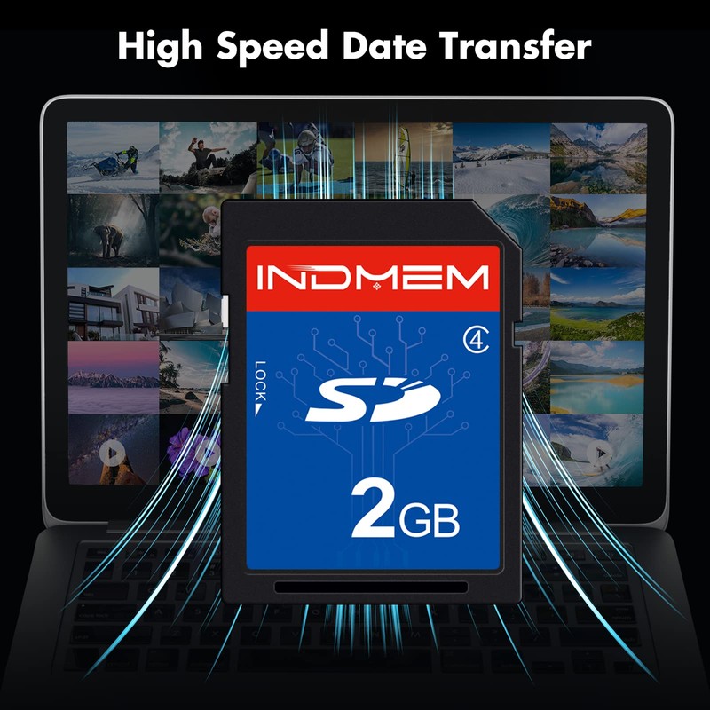 INDMEM SD Card 2GB 5 Packs Class 4 MLC Secure