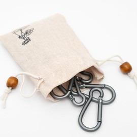 25pcs. Sprookber 5" Aluming Carabiner. Spring Snap Hook for Keychain. Small Carabiner Caribeener Clips Aluminum Key Clip Keychain Spring Snap Hook Clips Bulk Pack, Gray.Use on Camping Gear.