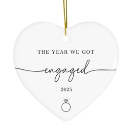 Engaged Ornament 2025 - Engagement Gifts for Couples, Women, Friend, Fiancé, Bride to Be Gift - The Year We Got Engaged 2025 Christmas Ornaments