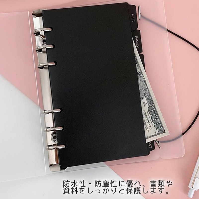 ESJNNK Index Card A5 Divider Card 7pcs 6 Holes PP
