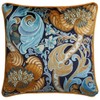 Laurence Llewelyn-Bowen Velvet Cushion – Ochre & Navy Damask Floral