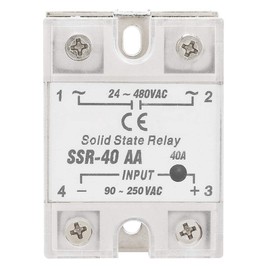 Solid State Relay, SSR-40AA 40A AC-AC Input 90-250V AC Output 24-480V AC Solid State Relay Module LED Plastic Metal Relay