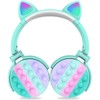 HAFSI Bluetooth Headphones For Kids, Cat Ear Headphones, Pop It