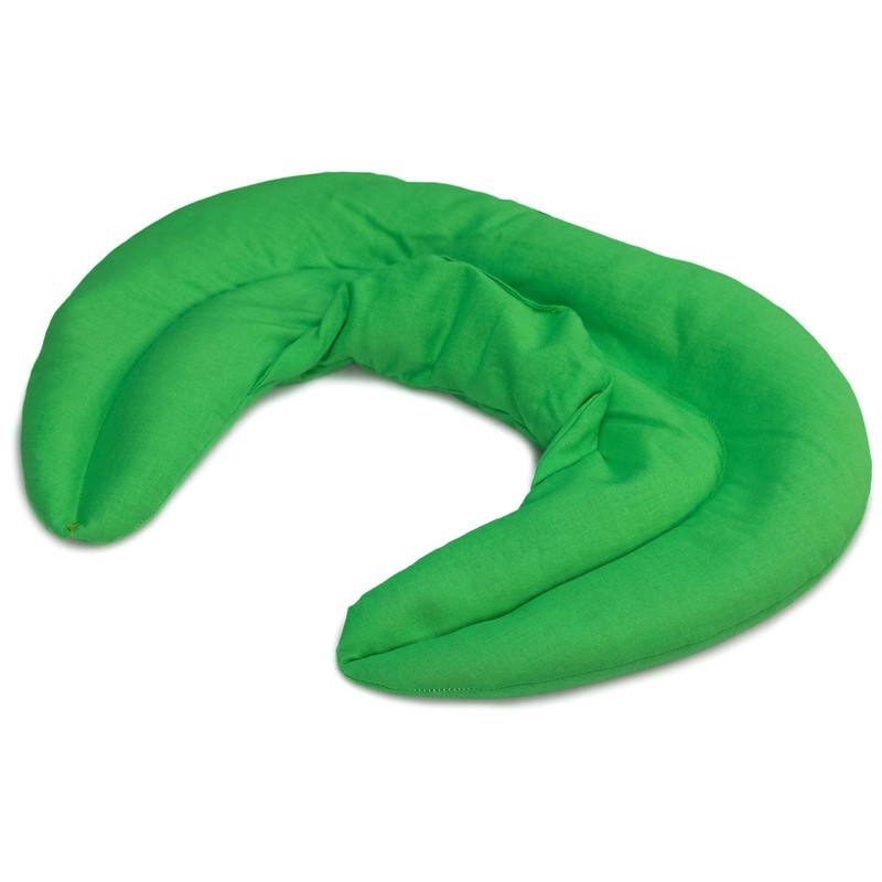 Neck Pillow with Stand-Up Collar, Frog Green, Heat Pad –