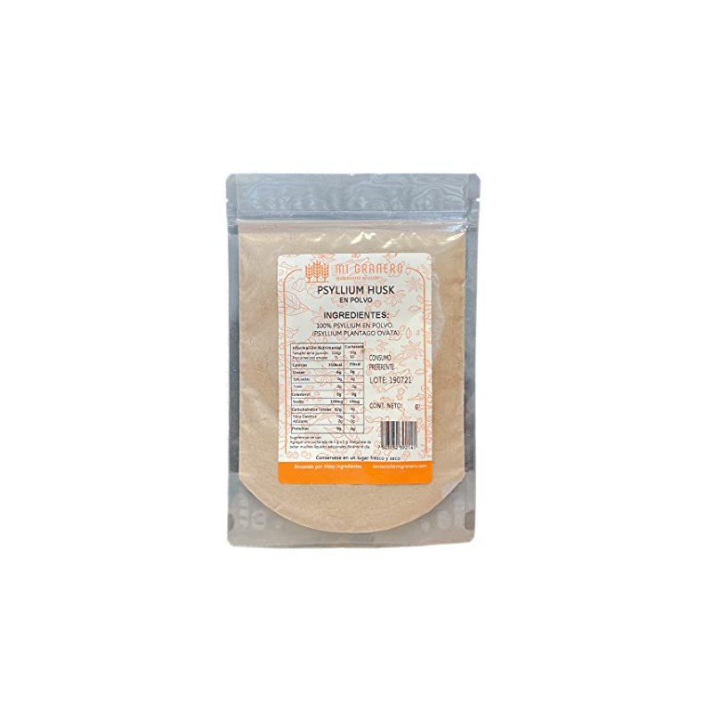 Psyllium Plantago Husk en Polvo 500 gramos Puro a Granel