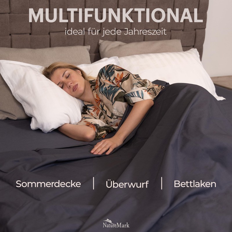 GREEN MARK Textilien Classic Bed Sheets, Flat Sheets, House Blanket,