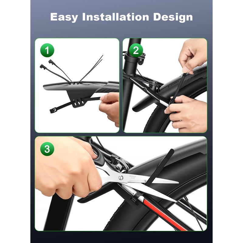 YBLNTEK Bike Fender, Nylon & PP Mudguard, for 24-29 Inch