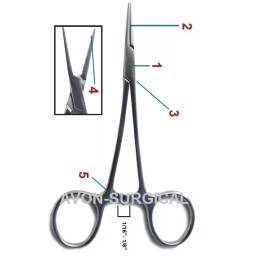 CynaMed USA New 5" Straight Hemostat Forceps Locking Clamps smooth tip- Stainless Steel !