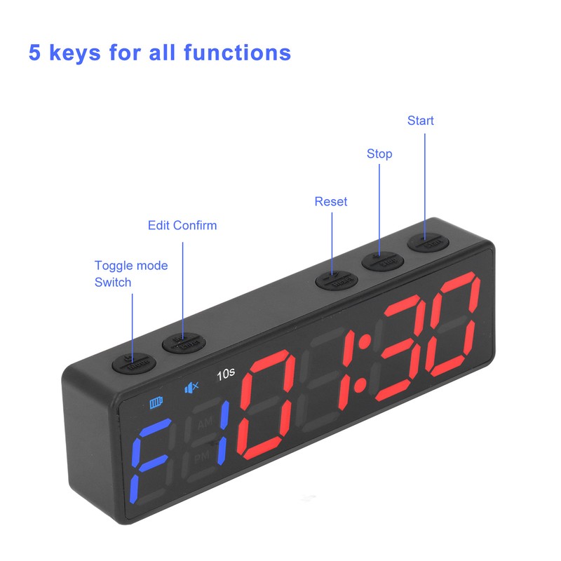 Gym Timer Portable Workout Interval Timer Fitness Clock Large Digital