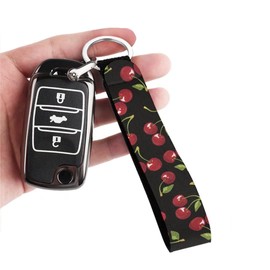 Xoenoiee Wristlet Strap for Key Hand Wrist Lanyard Keychain Holder for Car Key Camera Wallet Backpack USB, Cherry, 1 Pack