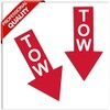 2 x PVC Laminated Sticker Red Tow Arrow B 72