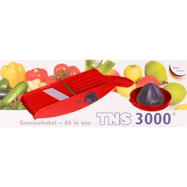 Vegetable Slicer Red TNS 3000 Multi Grater, Cucumber Slicer, Julienne Cutter One for Everything Cuts Pins or Cubes, Thick or Thin