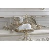 K&K Interiors 8 Inch White and Gold Glittered Sitting Reindeer