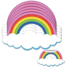 50 Rainbow Name Tags Rainbow Name Plates Self Adhesive Labels, Name Tags Labels Rainbows Party Bulletin Board Classroom Decoration for Teacher Student Back to School Supplies, 3.5 x 2 in