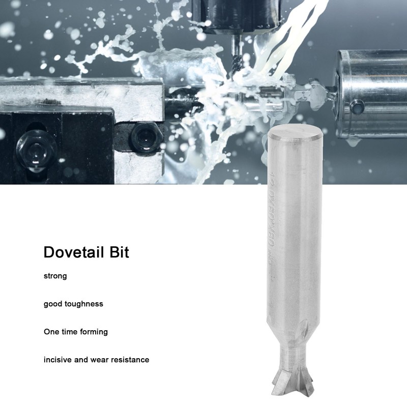 Dovetail Bit Carbide 12mm Dia Shank 4 Flutes 60mm Long