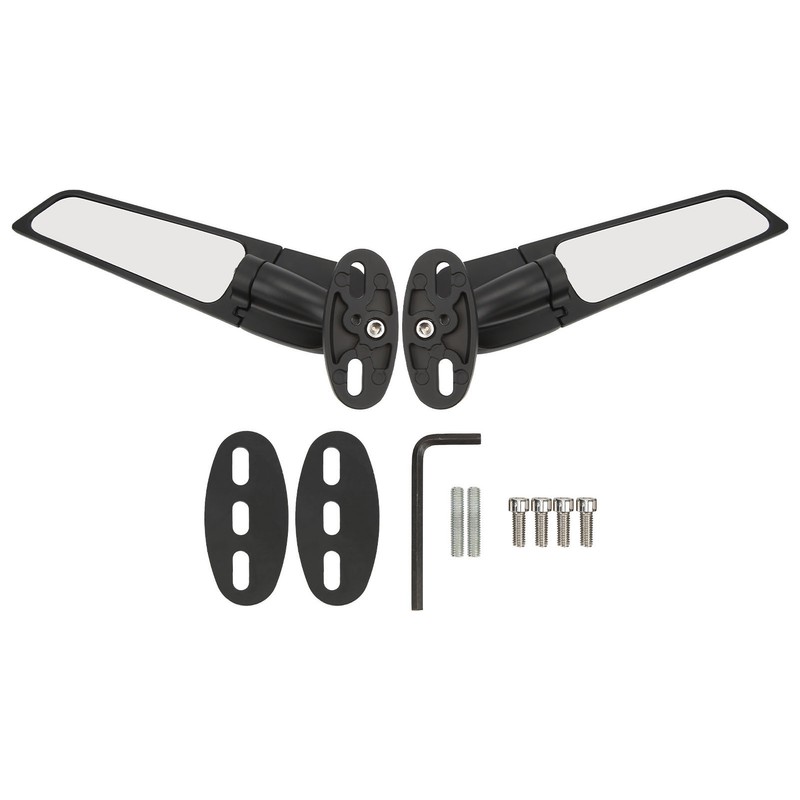 2pcs Motorcycle Wind Wing Mirror Multi Angle Adjustable Rotating Rear