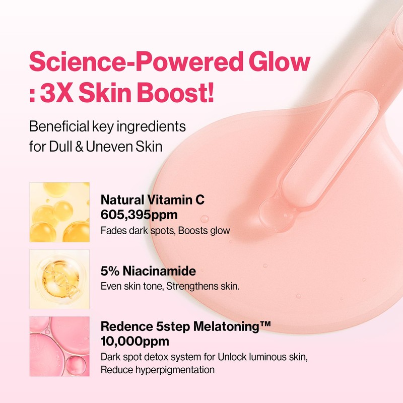 [Redence] 5% Niacinamide & 605,395ppm Natural Vitamin C Tone &