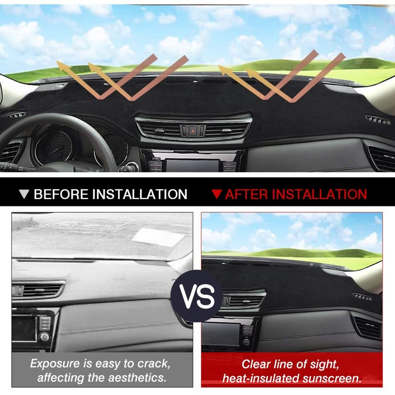 CARTIST Dashboard Cover Mat for 2014-2018 2019 2020 Nissan Rogue