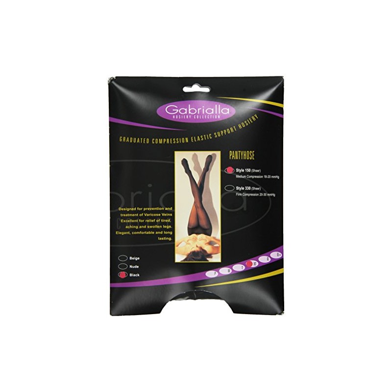GABRIALLA 20-22 mmHg X-Tall Black H-150 Sheer Strumpfhose Kompression –