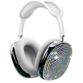 Teazgopx Bling Rhinestone Case for AirPods Max 2 Headphones,Glitter Sparkle Hand Glued Diamond Case Fashion Luxury Shiny Crystal Hard Cover for AirPods Max 2/1 (2026/2024/2020)